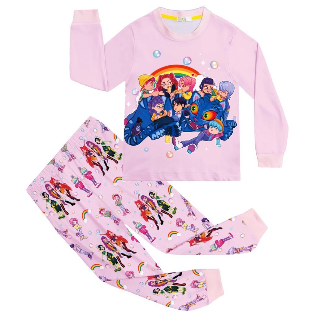 

Дитячий Дитячий Дівчачий Аніме Фільм ПОП Співачка Супер Зірка З Принтом Повсякденна Футболка з Довгим Рукавом + Штани Штани Набір Одягу 140cm
