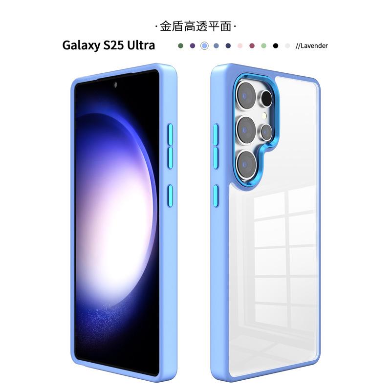Applicable to Samsung s25 mobile phone case Amazon wholesale transparent hard case anti-drop s25plus metal lens protective case