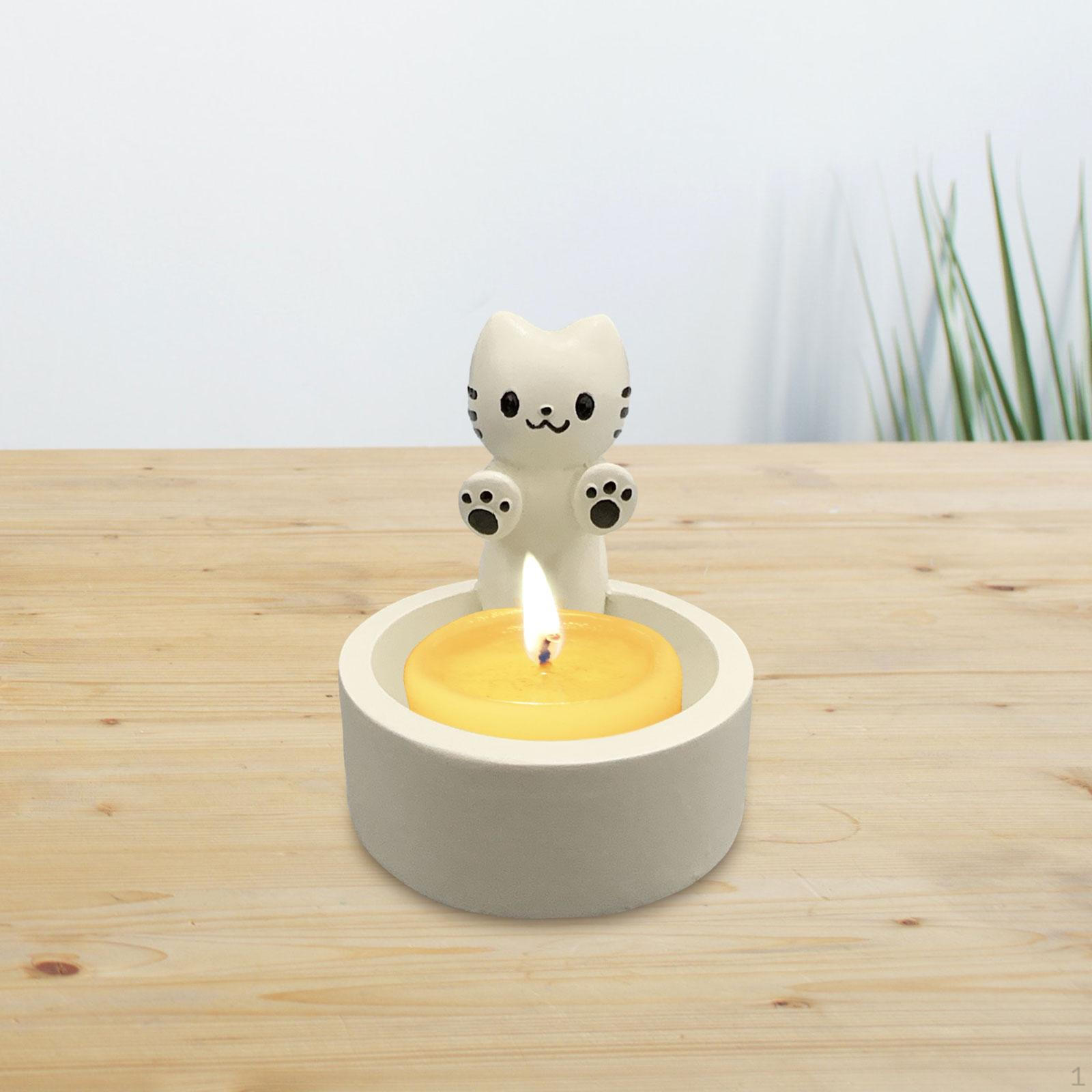 

Мультяшный котенок подсвечник смоляной декор кот для дома годовщина Style A