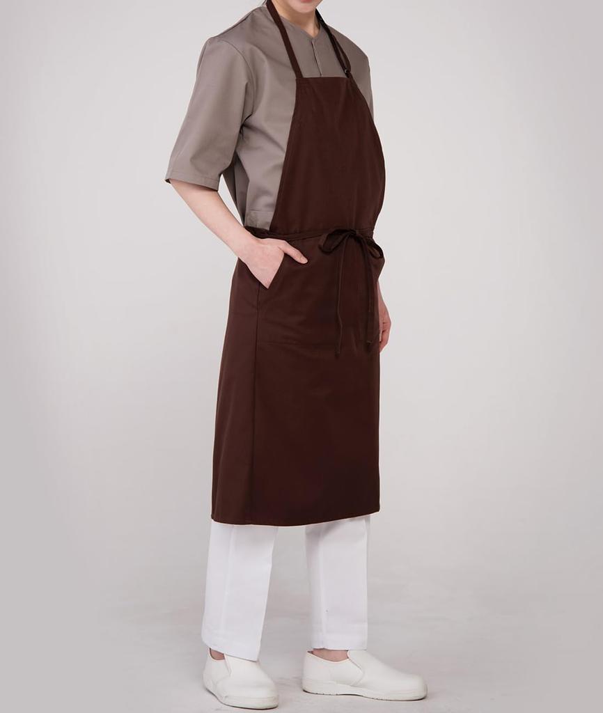 Seven Uniform ET3408-9 Black One-Size Chest Apron, Antibacterial, Odor-Resistant, Water-Repellent, and Oil-Repellent