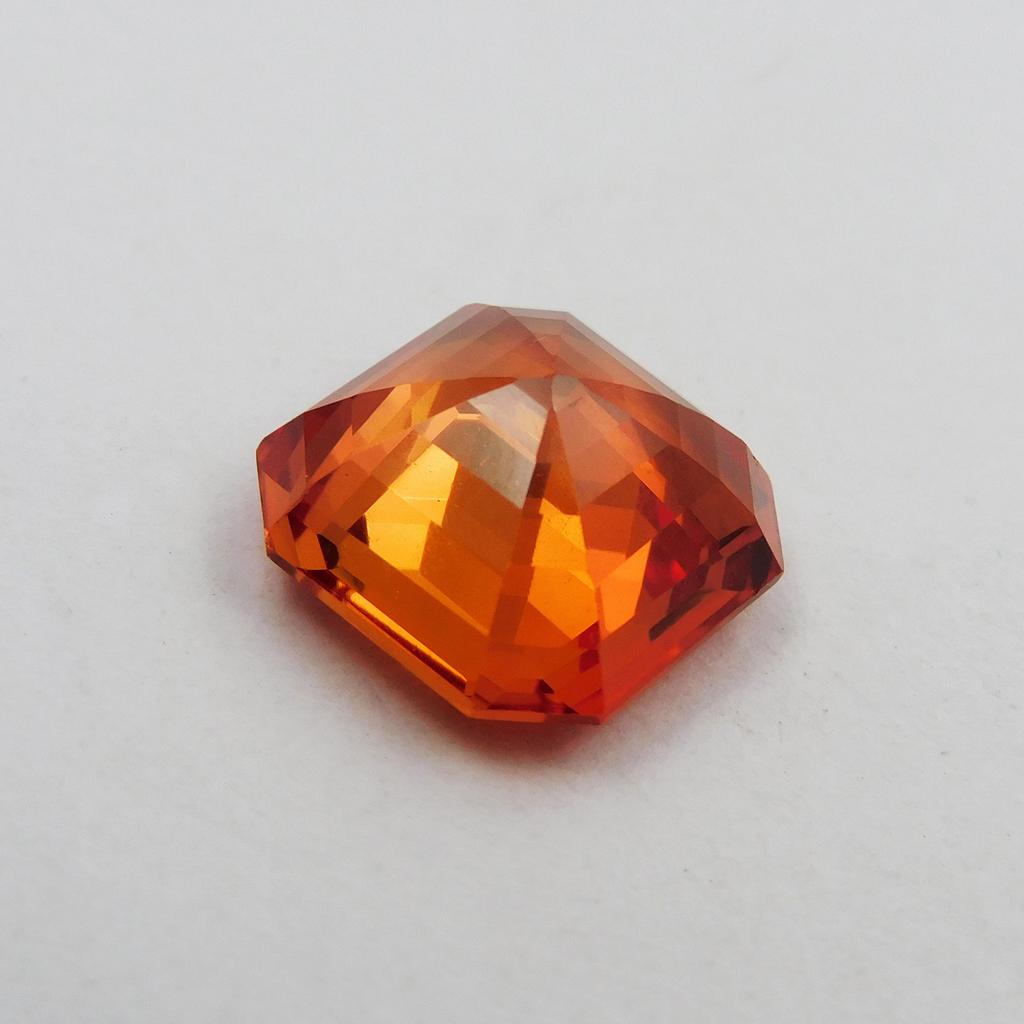 Natural Orange Sapphire Loose Gemstone 8.95 Ct Square Cut September Birthstone for Gem Collections