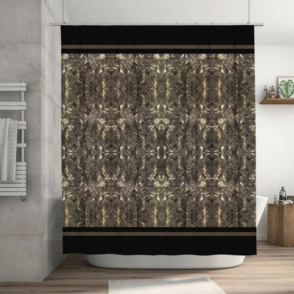 Luxury Vintage Bathroom Shower Curtain Black Gold Abstract Design Waterproof Fabric Home Decor 3D Print Curtains for Bathtub Ali