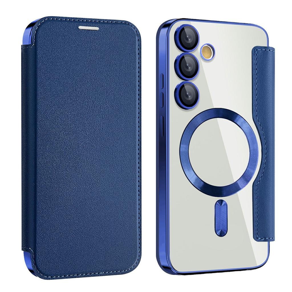 For Samsung Galaxy S24 FE Case Compatible with MagSafe RFID Blocking Card Holder Leather Phone Cover