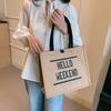 Linen Bag Handbag New Simple Large-capacity Tote Bag Shoulder Crossbody Commuter Canvas Tote Bag