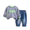 Kinder Freizeit Langarm Set, Bequeme Alltagsoutfits