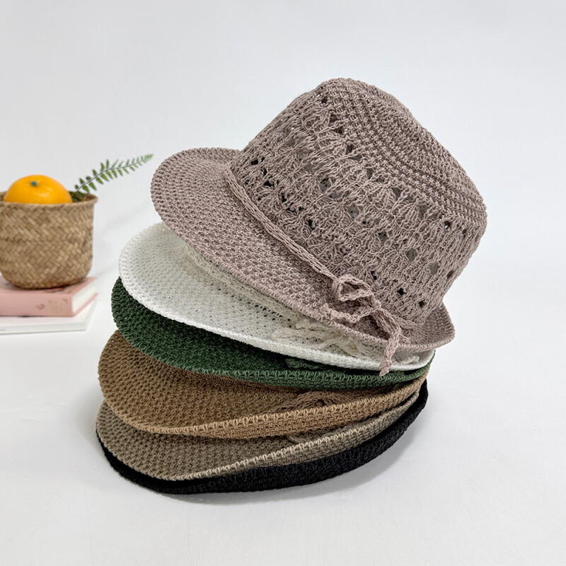 Женская фетровая шляпа-федора с лентой Мужская шляпа для отпуска C8388_Beige