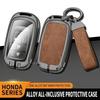 Zinc Alloy Car Key Case Cover for Honda HRV Protective Keychain Key Bag Set Keyless Personality Style Interior Accessorie