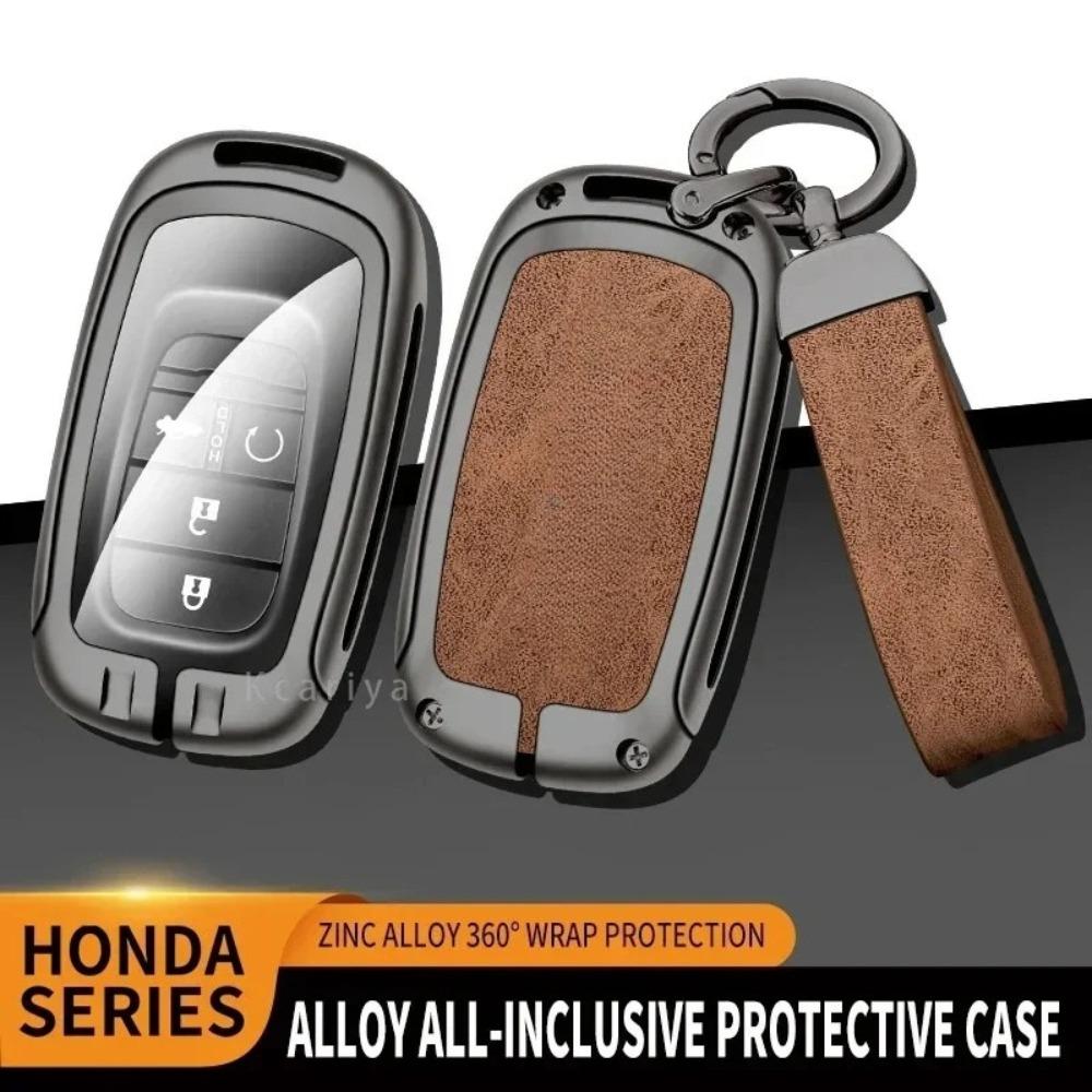 Zinc Alloy Car Key Case Cover for Honda HRV Protective Keychain Key Bag Set Keyless Personality Style Interior Accessorie