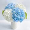 Blå Kunstige Hortensia Blomster Real Touch Grønne Kunstige Hortensia Grene Dekoration Bryllupsbuket Blomsterarrangement