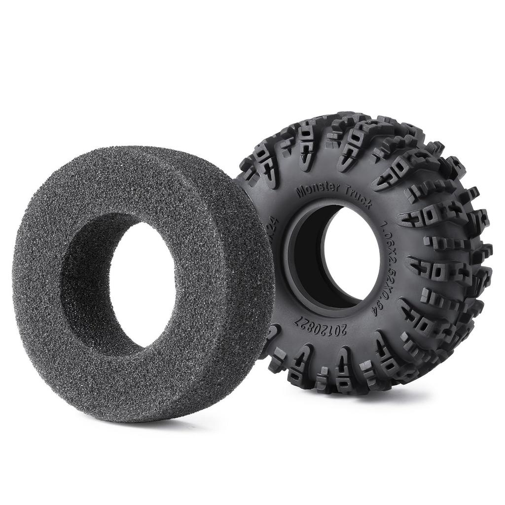 TRZX 1/18 Scale Traxxas TRX4-M RC Crawler Car Tires, 4 Pieces, 1.1" Tires, 64mm Rubber Soft Wheels (#A)