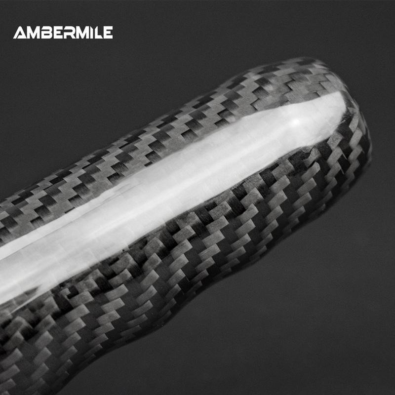Real Hard Carbon Fiber Interior Car Hand Brake Grip Covers Trim for Mini Cooper F55 Hardtop F57 F56 Hatchback Accessories