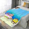 Kawaii S-SpongeBob Home and Decoration Double Bed Blankets for Beds Sofa Blanket Christmas Summer Comforter Camping Anime Picnic