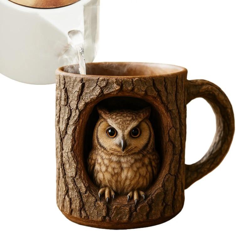 3D Kaffeetasse 11 oz Baumloch Tier Teetasse Wiederverwendbare Tassen für Morgenroutine Arbeit Entspannungsmomente Zuhause Geburtstagsfeier