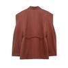 2026 Spring New Product European and American Cross-border Women's Clothing Street Fashion Casual Lace-up Wide Shoulder Blazer W03 7059