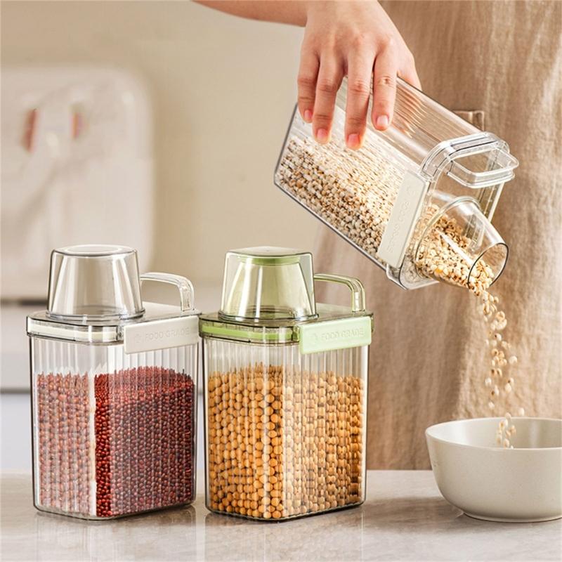 Convenient Rice Bucket Sealed Sealing Food Organizer with Lid Practical Storage Container Tank for Kitchen and Office