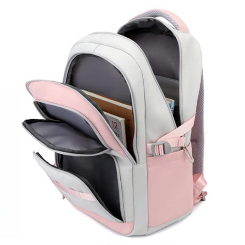 BAIJIAWEI 2025 New Fashionable Contrasting Color Schoolbags Junior High School Students Large Capacity Backpack Simple Letters Teenager Light Book Bag