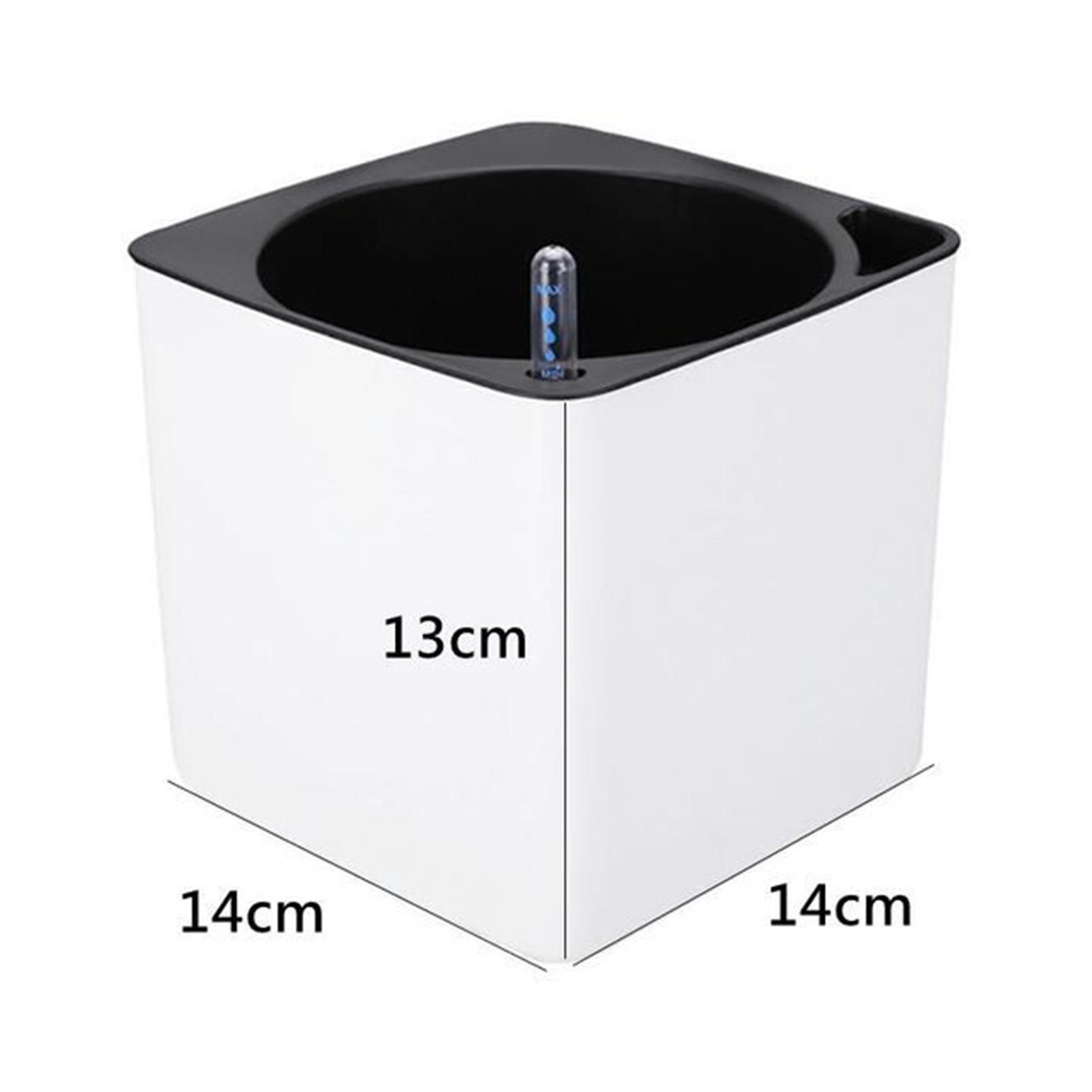 

Plastic Self-Watering Flowerpot Lazy Desktop Rectangular Square Plant Flower Pot with Water Level Indicator for Office Garden
