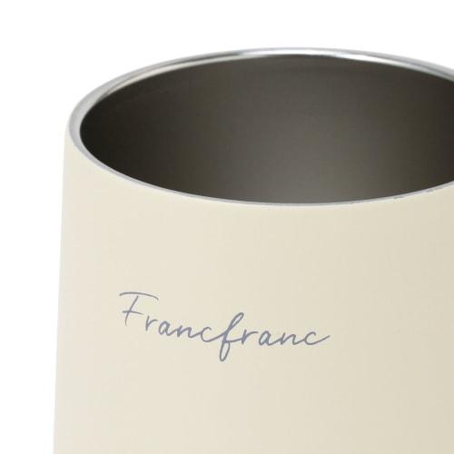 Francfranc Stainless Steel Thermos Mug with Lid, 320ml, White, Double-Layered Vacuum-Resistant, Keeps Hot or Cold, Perfect for the Office or Gift