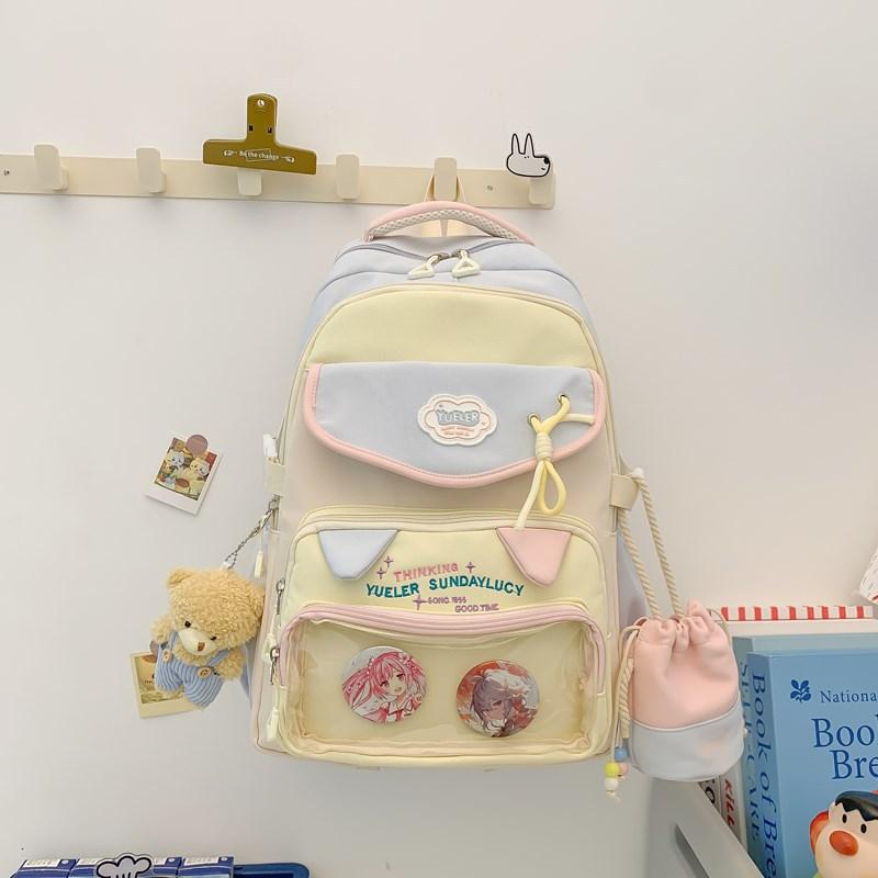 Transparent Pain Bag New Year's New Large Capacity Backpack Cute Fresh Junior and Senior High School School Bag Women's Backpack