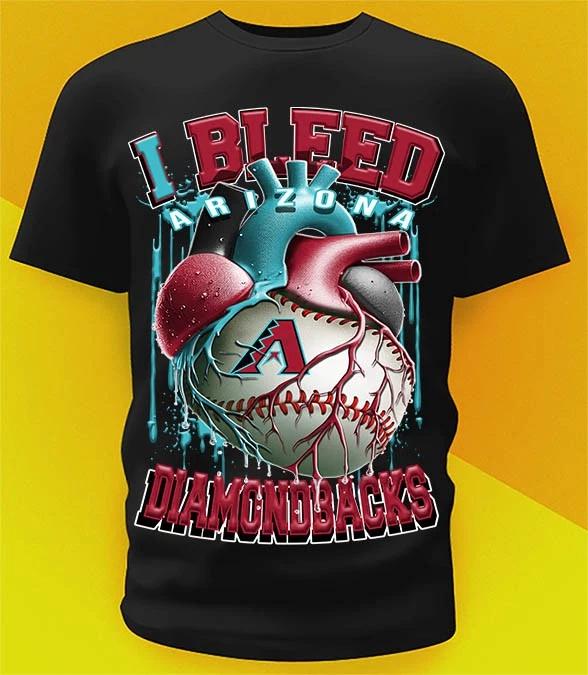 Arizona Diamondbacks Bleed Shirt Sizes!! Youth-6XL M