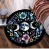 Floral Moon Phase Circular Rug - Office Decorative Carpet For Living Room Bedroom Door Mat Floor Rug Computer Chair Area Rug
