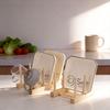 Wooden Dish Rack With Drip Tray For Kitchen Storage And Organization