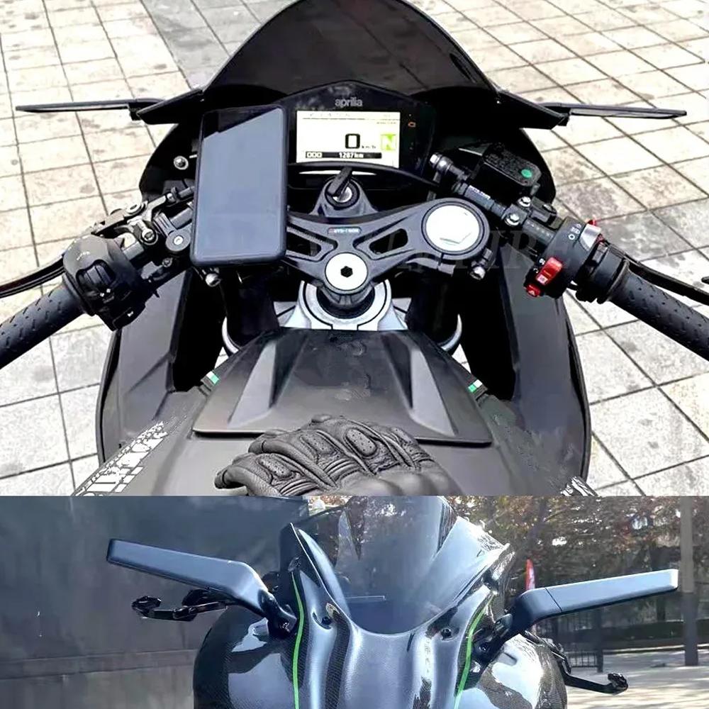 1 Pair Rotating Rearview Mirror Motorcycle Mirror Modified Wind Wing Adjustable for Honda Kawasaki Ninja Suzuki Yamaha Ducati