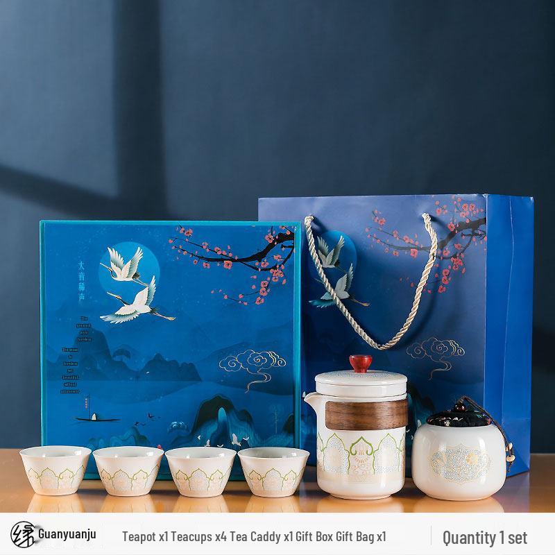 Portable Ceramic Tea Set for Travel & Outdoor