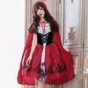 [Milky Time] Women's Little Red Riding Hood Cosplay Costume with Cape for Christmas and Halloween