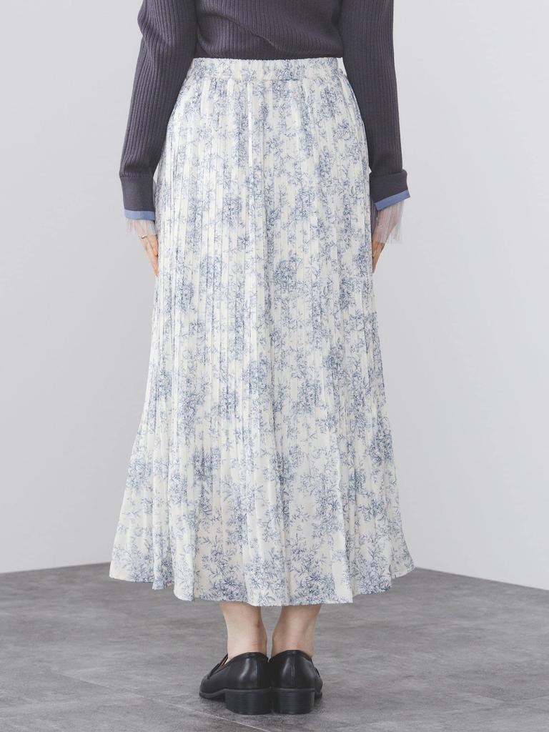 Skirt Toile De Jouy Poppy Pleated Skirt FREE [Beams Heart] Women's OFF_WHT