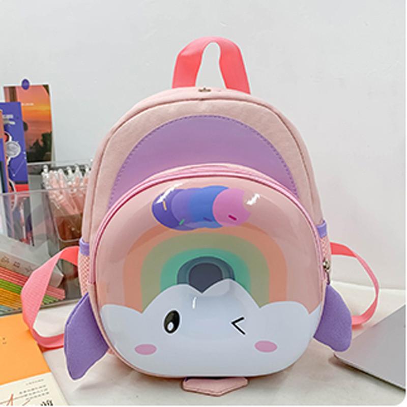 Print Rainbow Elephant Kids Animal Backpack Breathable Nylon Schoolbag Gift Cute