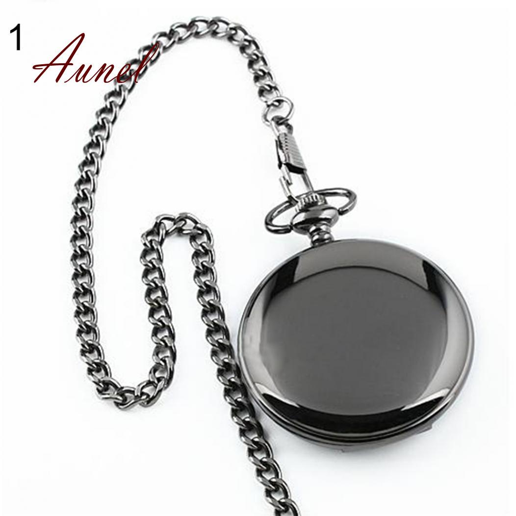 

Очень хорошие классические карманные часы в стиле стимпанк с гладкой поверхностью и подвеской на цепочке чёрный