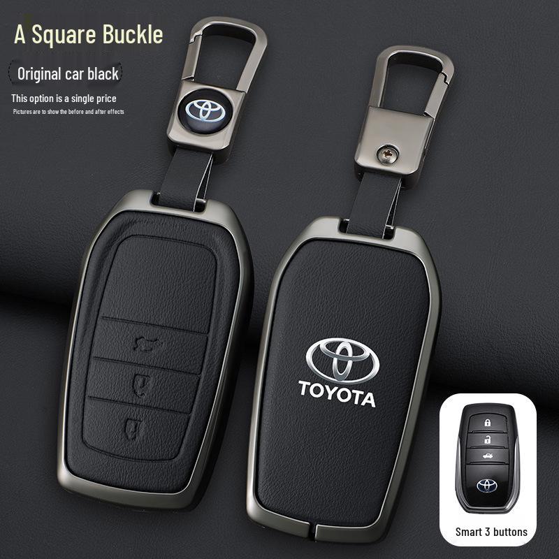 Premium Full-Wrap Key Cover for 2018-2019 Toyota Highlander 7-Seater, Two-Button Model