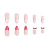Valentine's Day Almond-Shaped Red & White Heart Nail Art Tips