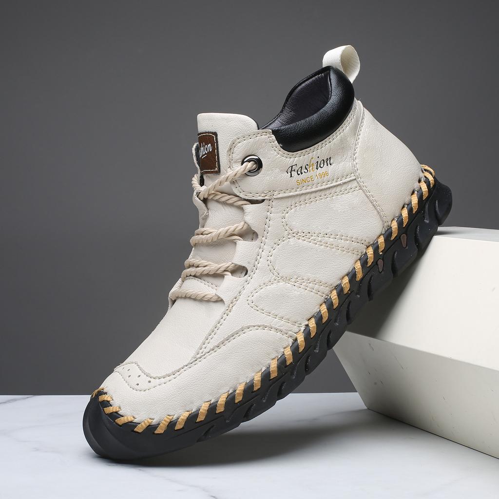 Autumn and winter large size men's medium top Martin boots outdoor casual shoes stitched men's shoes