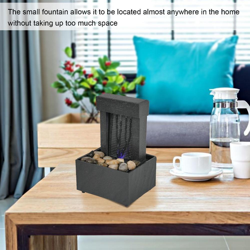 Black Layered Bowl Tabletop Water Feature Living Room Central Decor Piece
