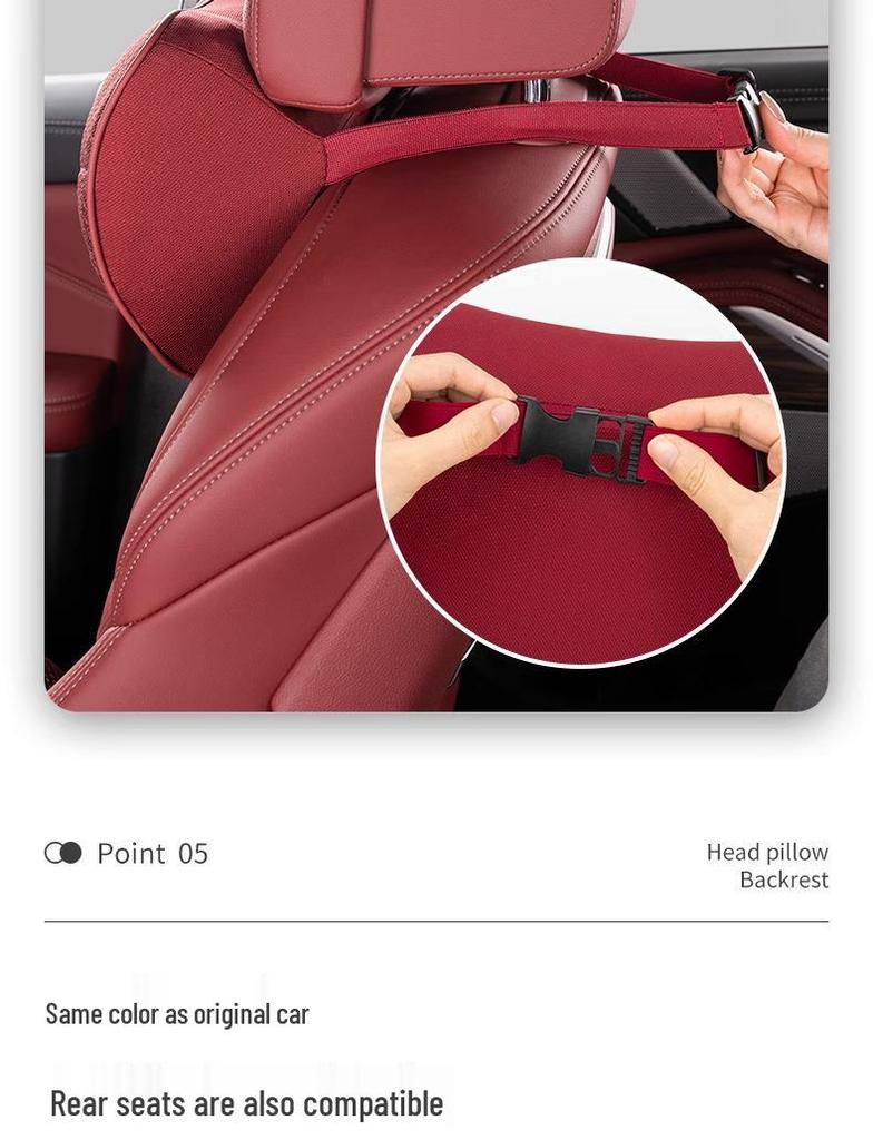 Changan Deepal Vehicle Headrest & Backrest Set: Neck Pillow & Waist Cushion for SL03/S7, Ice Silk Seat Cushion.