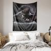 Mysterious Black Cat Wall Hanging  Bedroom Home Decor Tapestry