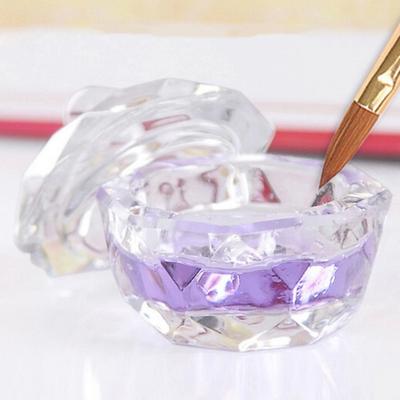 Nail Art Clear Dappen Dishes Cup with Lid for Acrylic Liquid Powder Styling Tool