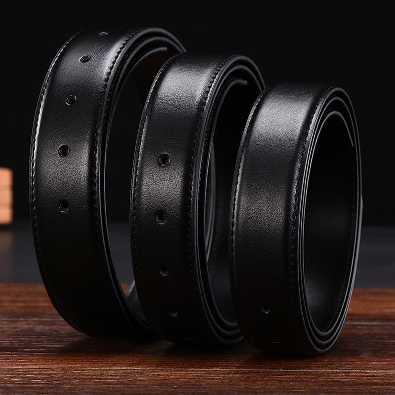 Men's Genuine Perforated Leather Belt Strap, Needle Buckle, 3.2 Cowhide, No Buckle Included, 3.0 Width.