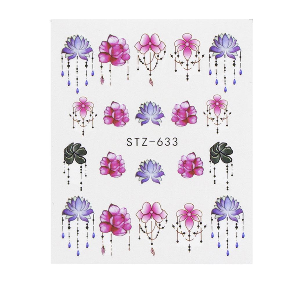 

24 Sheets New Women Stickers Flower Tree Art Decals Manicure Art Tips Decoration