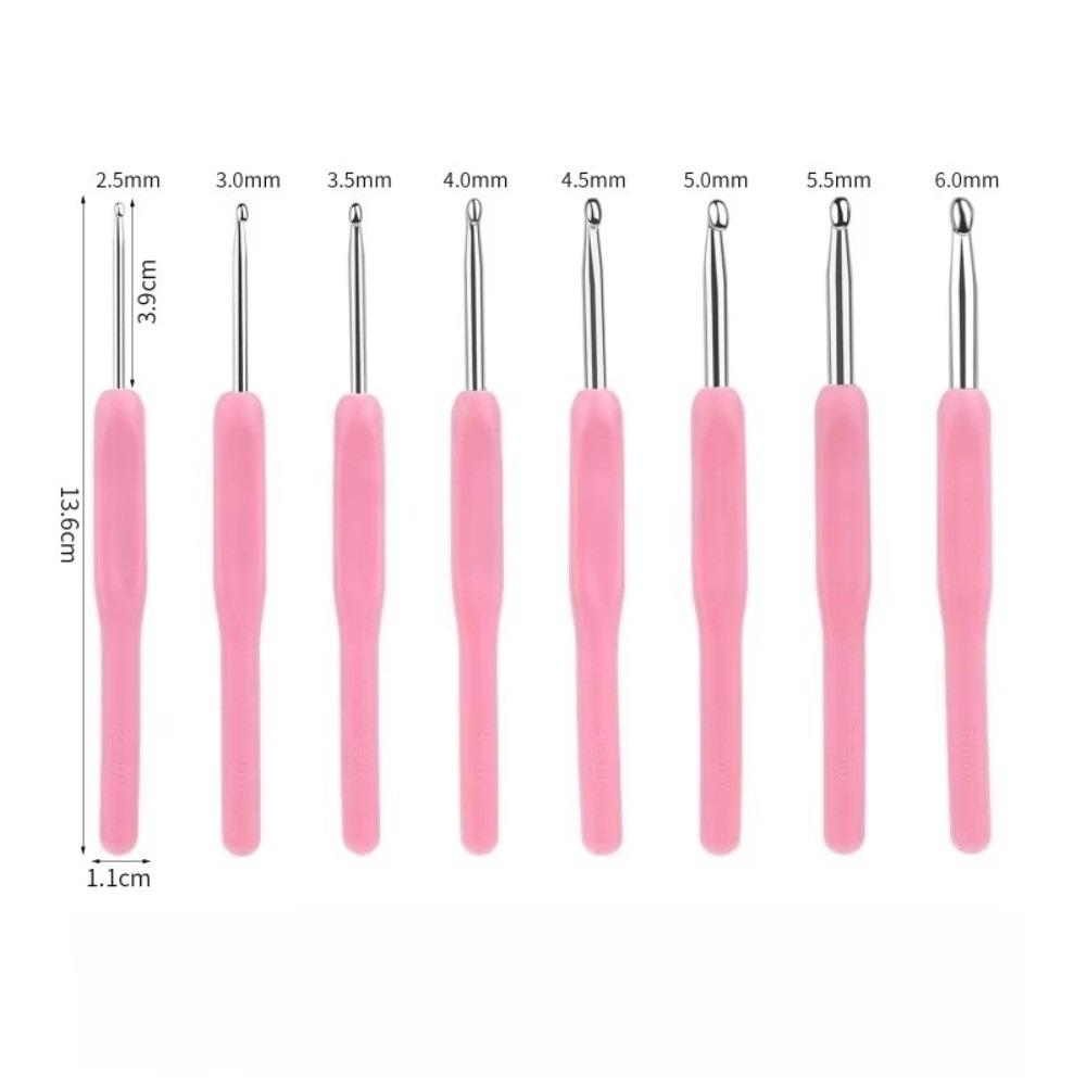 Colorful Grip Crochet Hooks 2.5-6.0mm Sizes Yarn Needles Set Aluminium Crochet Hooks For Beginners