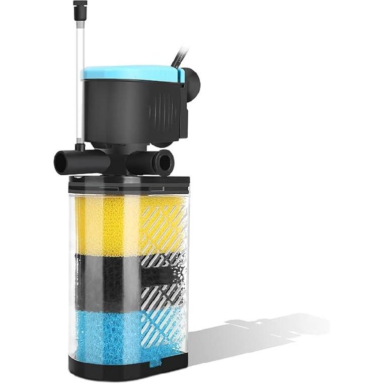 Фильтры для аквариумов Kulife – 3-ступенчатый аквариумный фильтр Внутренний фильтр для аквариума Фильтр для аквариума Фильтр для черепахи для аквариумов объемом 70-100 галлонов с For 10-40 Gal Aquarium (1