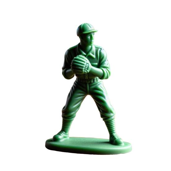 

Green Baseball Player Figurine Pitcher Catcher Fielder Baseball Soldier Statue Sculpture Model