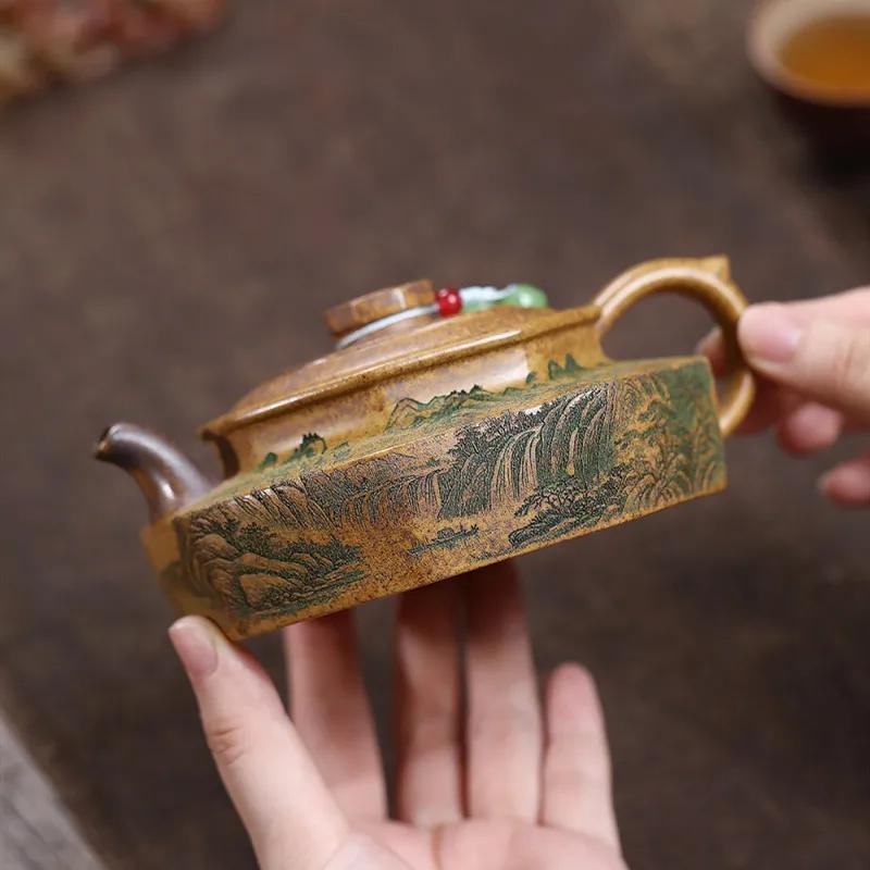 Tradition Yixing Purple Clay Teapot Household Beauty Pot Handmade Landscape Zisha Kettle Chinese Teaware Tea Set 240ml спокойная цветовая