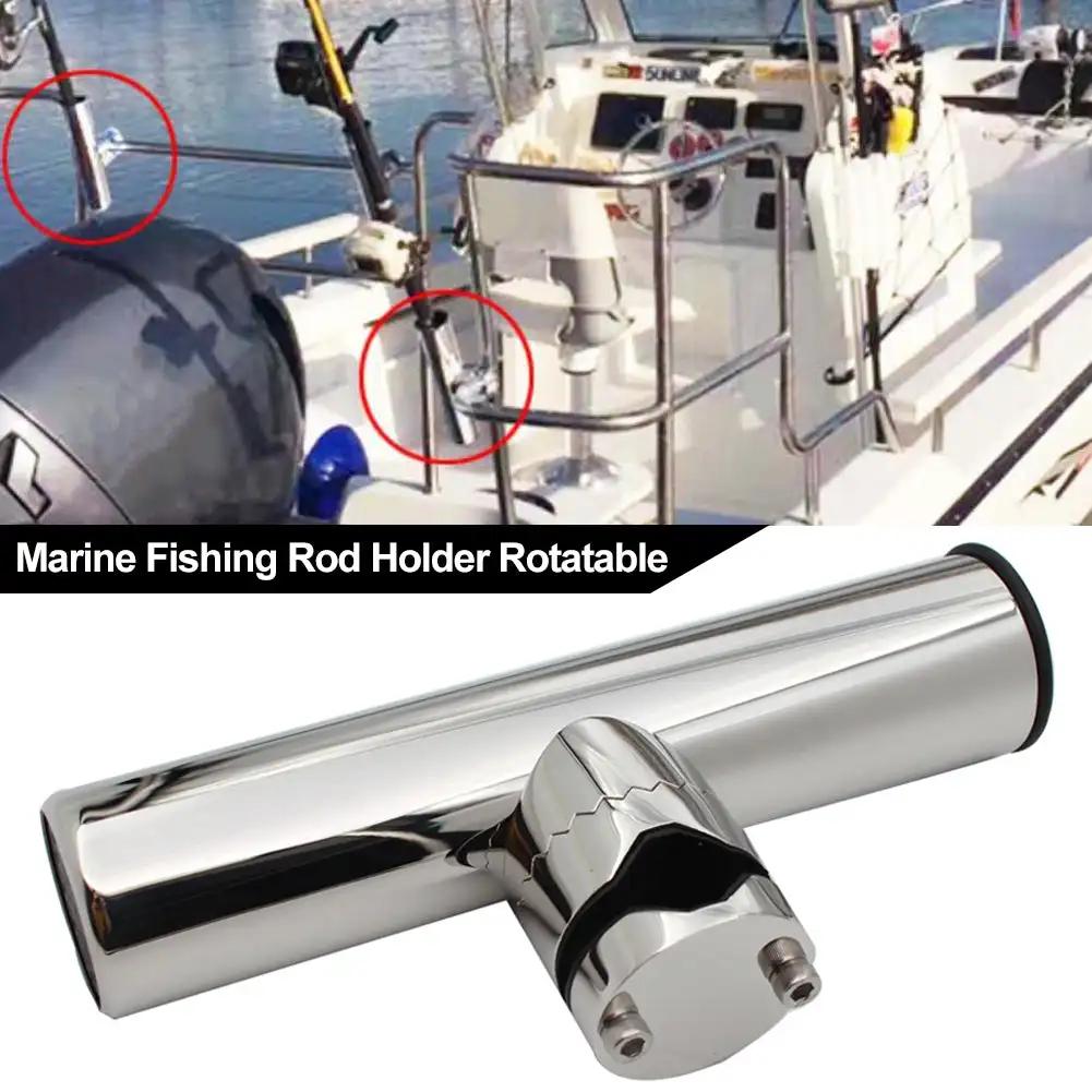 Uchwyt na wędki ze stali nierdzewnej obracany o 360 stopni z regulacją kąta nachylenia rury, wspornik na wędki jachtowe, wiele specyfikacji