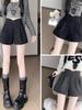 Women's High Waist A-Line Sequin Tweed Shorts - European Style Autumn/Winter 2024