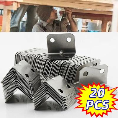 20PCS Suporte de canto destacável 90 graus Suporte fixo em ângulo reto para móveis de madeira Acessórios para armários de cama