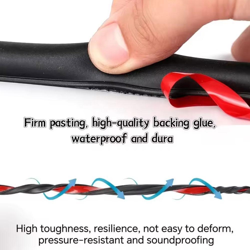 5m Car Door Edge Seal Strip Rubber C-Pillar Weatherstrip Waterproof Soundproof Sealant for Auto Truck SUV Adhesive Strip