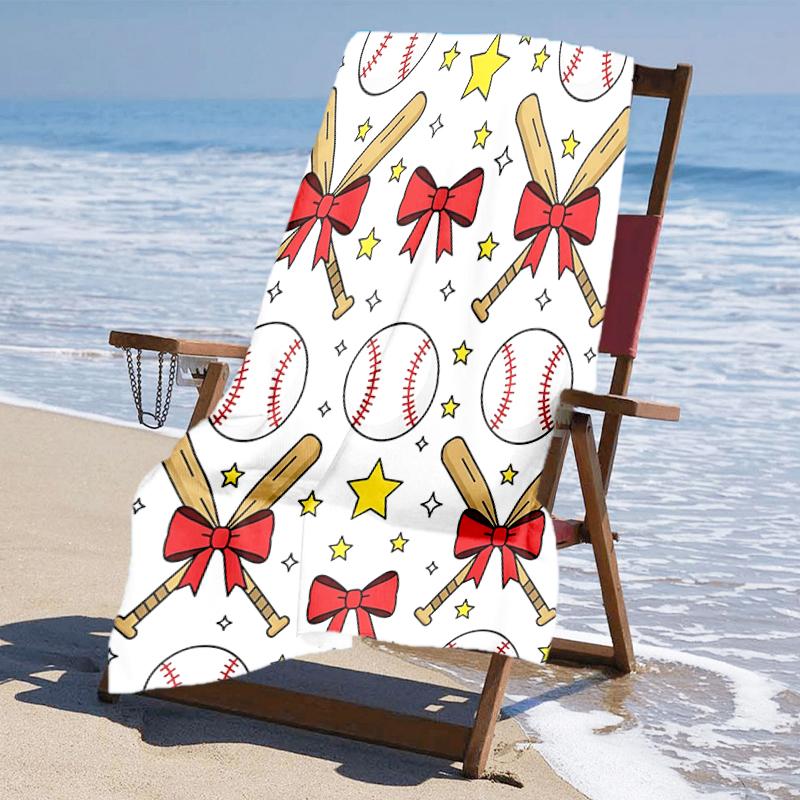 Ultra-Soft Beach Towel with Baseball Theme,Ideal for Pool - Camping, Diving - Perfect Travel Essential, Vibrant Beach Towel.